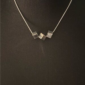 NWT Trina Turk Silver Cube Necklace